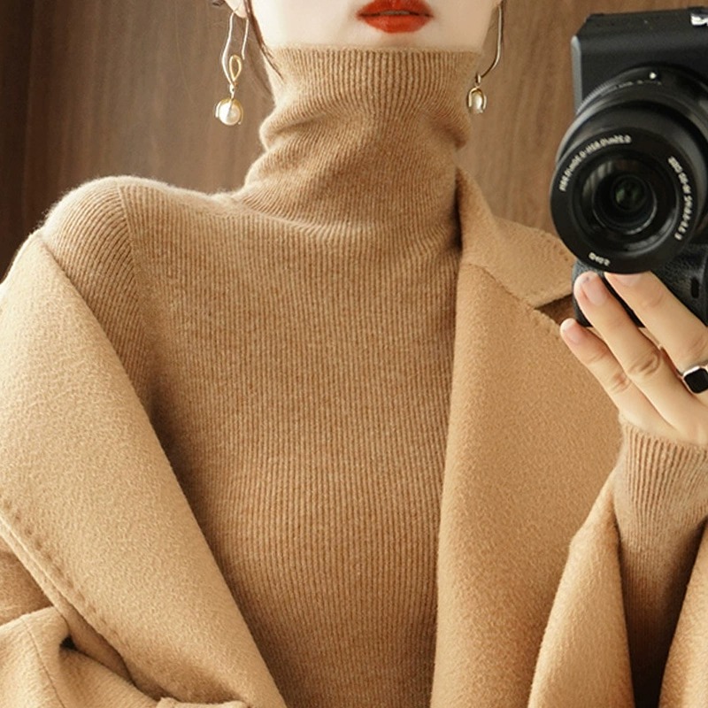 配大衣的内搭高领毛衣女秋冬新款美拉德穿搭软糯不起球针织打底衫,女装/女士精品,毛衣,淘宝优惠券,粉丝福利购,淘宝优惠卷
