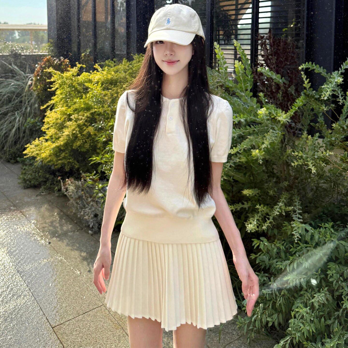 白色风琴压褶百褶裙女夏季新款高腰显瘦a字短裙小个子西装半身裙