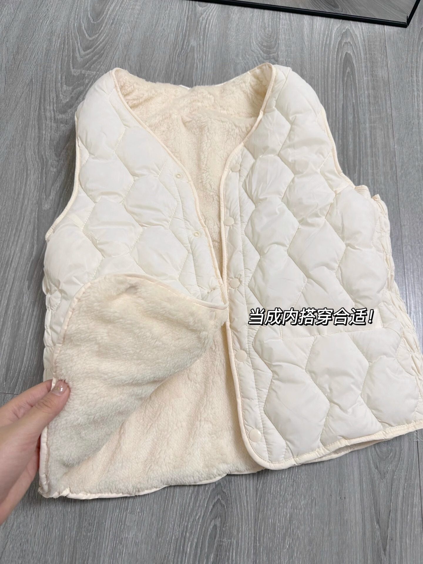 羽绒棉马甲背心女冬加厚羊羔绒内搭坎肩叠穿无袖内胆加绒保暖背心