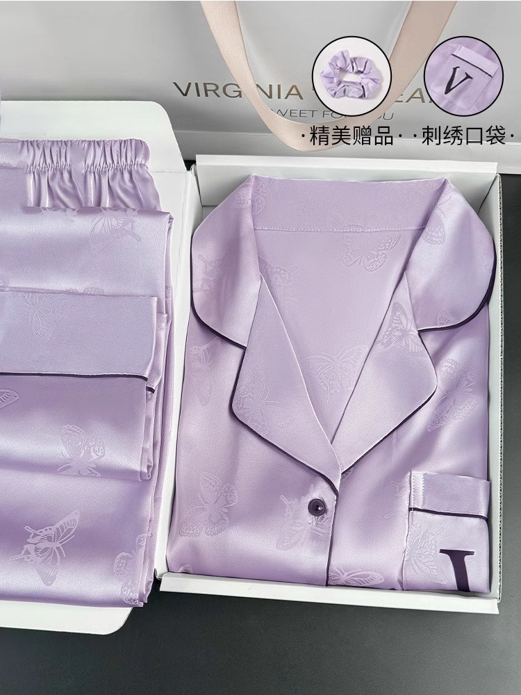 高端冰丝睡衣礼盒装送妈妈母亲节礼物春夏季彷真丝家居服礼盒套装