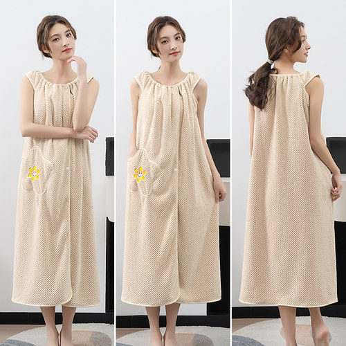 可穿式浴巾太阳花浴裙加厚大尺寸