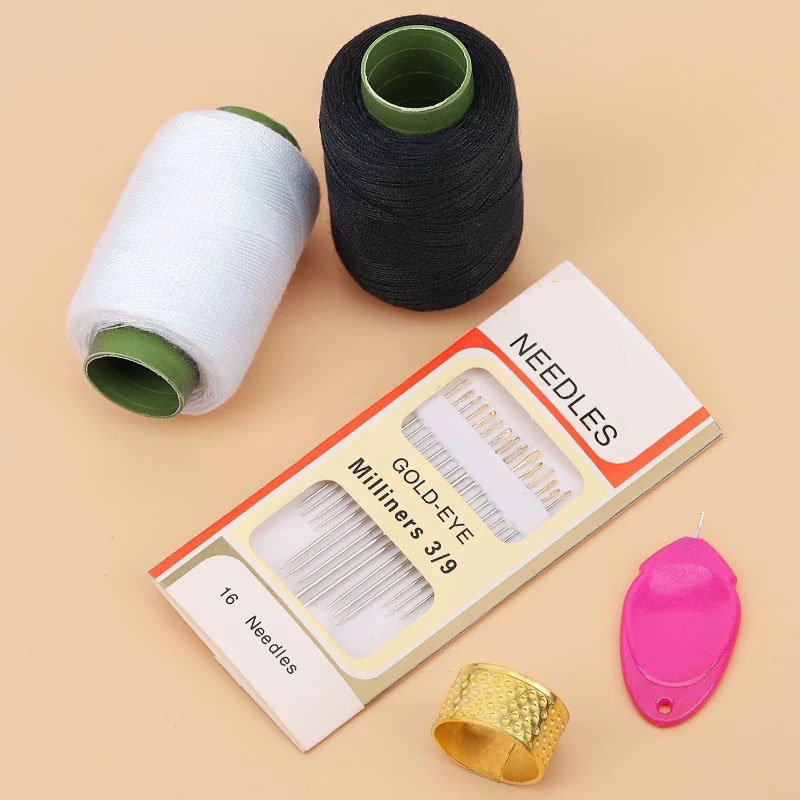 家用手缝针线302手工缝纫细线小卷黑色白色缝补套装彩色缝衣服线