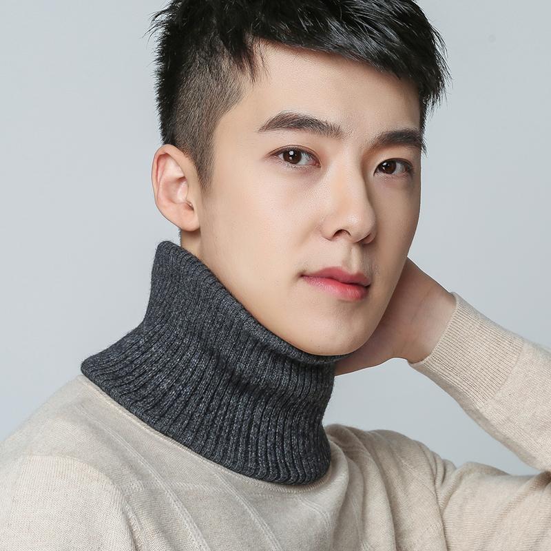 秋冬季纯山羊绒假高领子护颈椎男脖套女领圈保暖针织百搭围脖套头