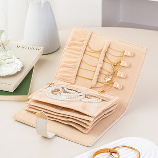 黄金首饰收纳册防氧化高档奢侈品饰品盒珠宝便携旅行绒布收纳包戒指项链耳环手链密封袋分格活页书保存神器