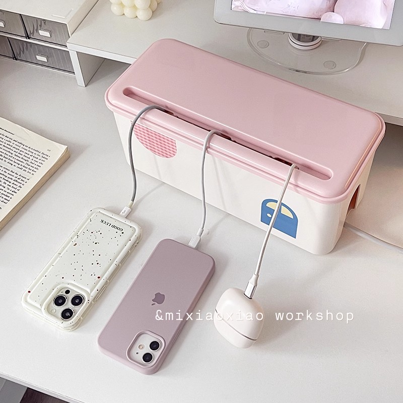 插排插座收纳盒桌面集线器插线板电源线数据线充电器电线整理神器