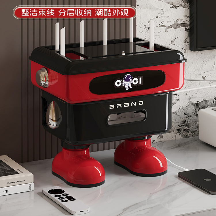 wifi路由器收纳盒子放置架电视机顶盒隐藏置物架插座宽带整理神器