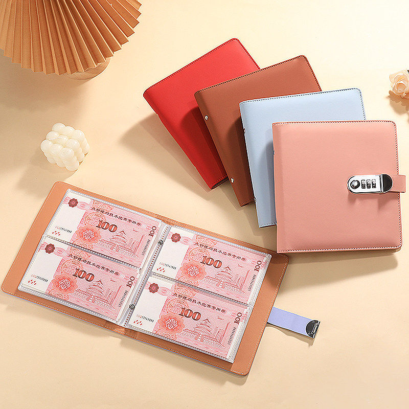 存钱本压岁钱现金存钱夹钱册密码大容量只放钱2026新款网红可放10万活页纸币百元钞票册存钱袋收纳袋包3万元,文具电教/文化用品/商务用品,笔记本/记事本,淘宝优惠券,粉丝福利购,淘宝优惠卷