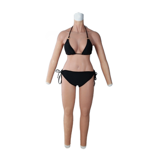 ROANYER/媛野C杯小号全身连体衣娇小假胸假阴男用硅胶cd变装