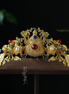 红妆匣子原创宝瓶花簪明制发冠古风仿花丝汉服头饰古代宫廷风首饰