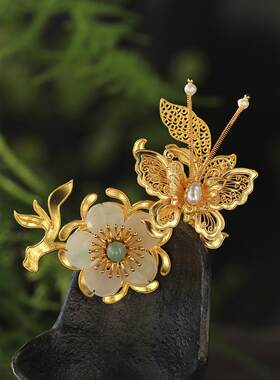 红妆匣子醉花枝蝴蝶发簪