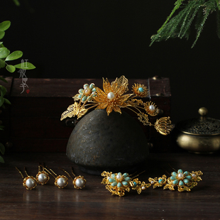 红妆匣子原创-采菊-国风古典百搭发饰唐风宋制日常古风汉服头饰