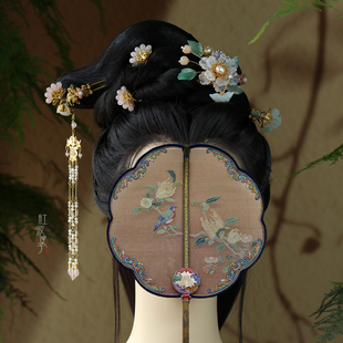 红妆匣子原创-花神系列-粉晶牡丹花簪仿故宫花簪汉服发饰国风头饰