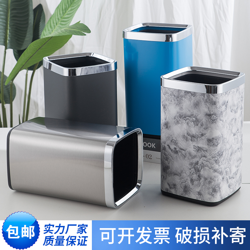 万丽豪无盖圆形12L不锈钢垃圾桶