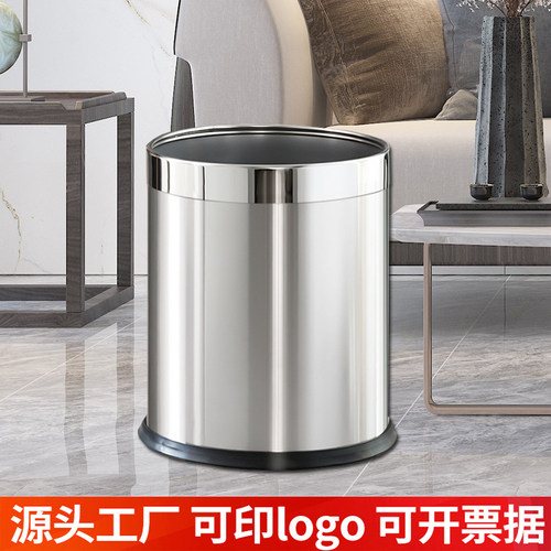 万丽豪直投圆形10L不锈钢垃圾桶