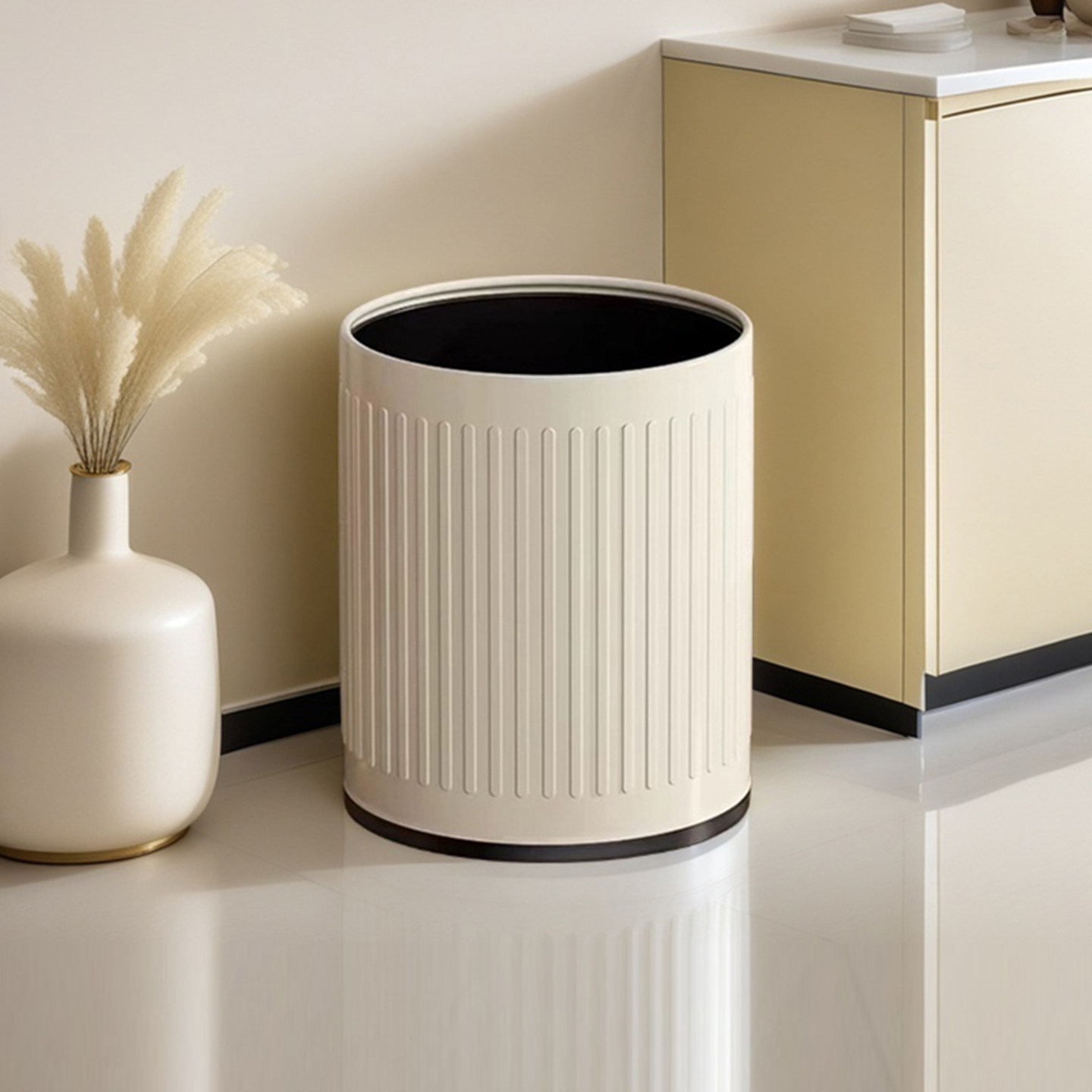 2025年新款无盖垃圾桶家用客厅厨房厕所卧室办公室轻奢金属垃圾架,家庭/个人清洁工具,垃圾桶,淘宝优惠券,粉丝福利购,淘宝优惠卷