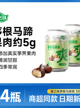 康之味茅根马蹄爽荸荠果汁果肉果粒水果饮料清润310ML*24听