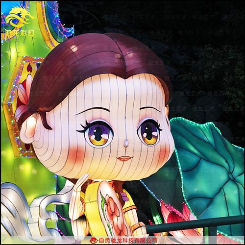 卡通人物造型灯笼花灯布艺传统迎春灯饰亮化制作元宵彩灯展览