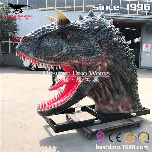 大型智能仿真恐龙模型展览展出照相牛龙头硅胶动态恐龙模型模具