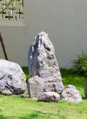 彷真石头摆件玻璃钢假石桌椅雕塑户外别墅草坪小区假山井盖石装饰