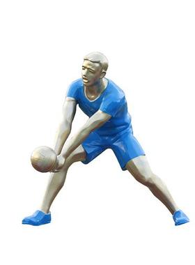 户外玻璃钢抽象体育运动人物雕塑乒乓羽毛排球篮球自行车景观摆件