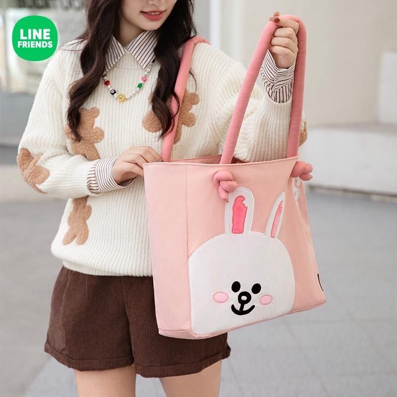 LINE FRIENDS帆布包女学生手提袋补课帆布袋补课布袋子通勤包拎包