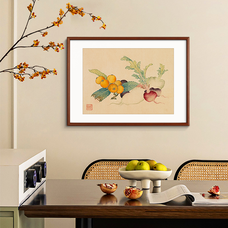 新中式客厅背景墙挂画卧室餐厅厨房饭厅壁画汪承霈花卉杂蔬装饰画图片