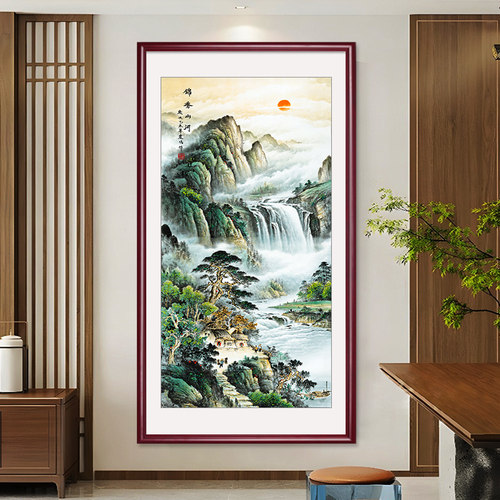 玄关鸿运当头山水画办公室挂画