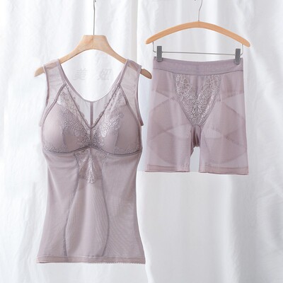 夏季塑身分体套装收腹内衣束腰