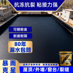 屋顶防水补漏材料房顶楼顶裂缝涂料漏水渗水胶外墙沥青堵漏王抗裂