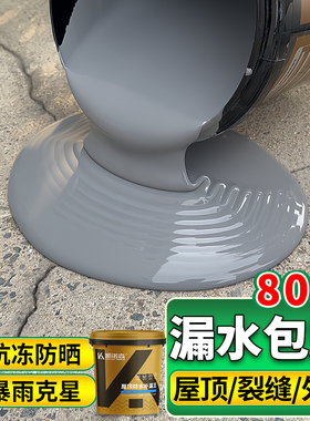 屋顶防水补漏专用材料房顶楼顶裂缝渗水平房外墙防晒涂料堵漏王