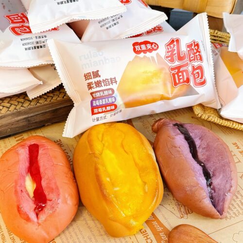 岩烧双莓乳酪面包蓝莓桑葚夹心面包欧包蛋挞学生营养早餐独立包装