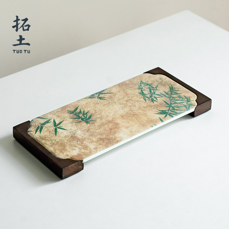 拓土国风长方茶盘家用吸水干泡盘功夫茶承壶承小型茶托盘2025新款
