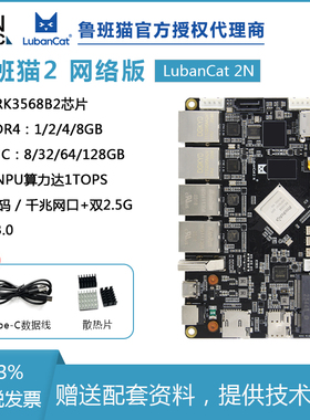 野火鲁班猫2 网络版 开发板 LubanCat 2N 卡片电脑 NPU RK3568