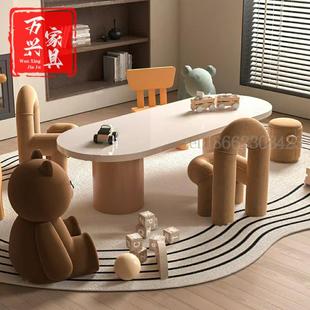 售楼处架空层儿童活动区玩乐桌椅酒店会所亲子宝宝游乐区手工桌