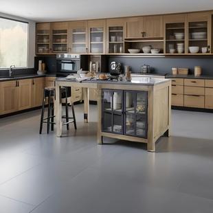 北欧实木中岛台大理石乡村厨房餐边柜储物柜备餐桌料理台复古吧台