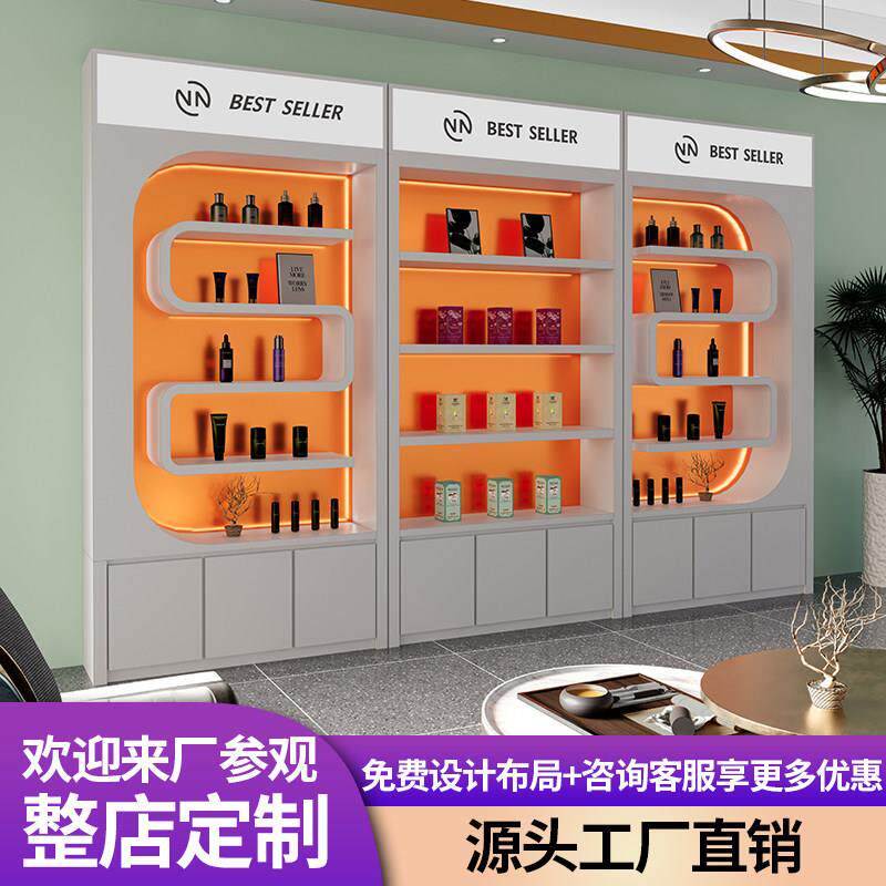 美容院产品柜化妆品展示柜烤漆直播间柜鞋子包包展柜理发店柜定制