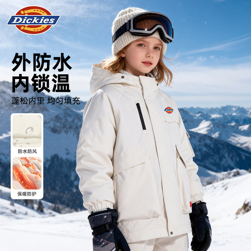 Dickies童装女童夹棉棉服工装服
