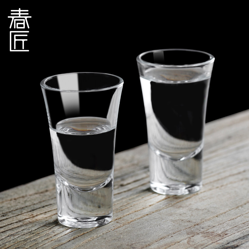 家用玻璃白酒杯 shot子弹杯酒吧ktv洋酒一口杯中式小酒盅酒具