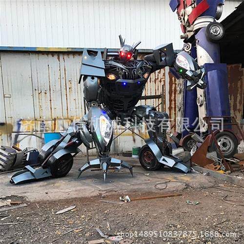 大黄蜂擎天柱汽车人霸天虎机器人金属模型大型铁艺变形金刚摆件