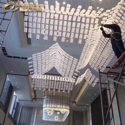 办公楼博物馆展厅酒店大堂大型灯售楼部沙盘灯亚克力管异形房子灯