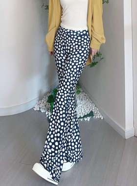 2025新款高腰提臀雏菊印花微喇瑜伽裤女秋季款外穿喇叭裤