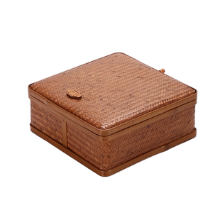 提梁竹编提手提盒中式手工提篮竹篮茶具收纳筐篮古风野餐食盒美物