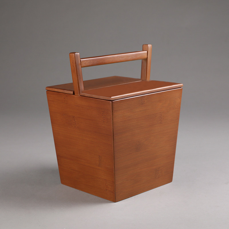 碳斗 碳筐 竹制便携 带盖 外出 野外 围炉煮茶 木炭 橄榄炭 炭盒