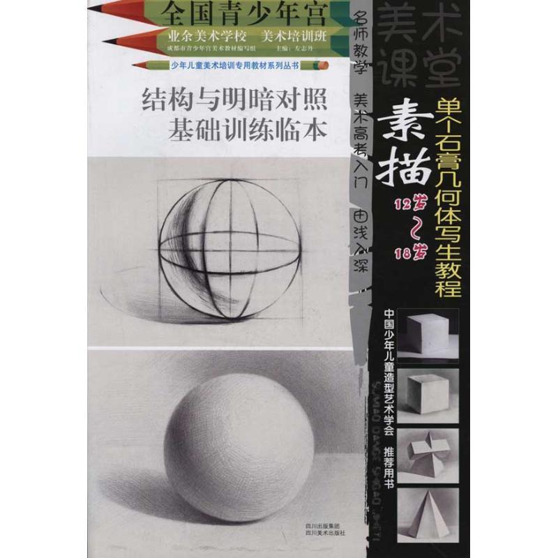 【正版书】 素描单个石膏几何体写生教程 左志丹 主编 四川美术出版社