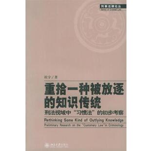 【正版书】 重拾一种被放逐的知识传统:刑法视域中“习惯法”的初步考察 杜宇 著 北京大学出版社