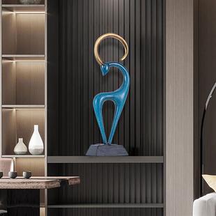 鹿雕塑摆件玻璃钢客厅玄关大型轻奢落地现代抽象创意艺术品可定制