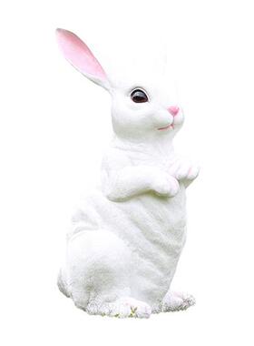 户外花园林别墅景观草地小品仿真动物雕塑庭院装饰小白兔子玻璃钢