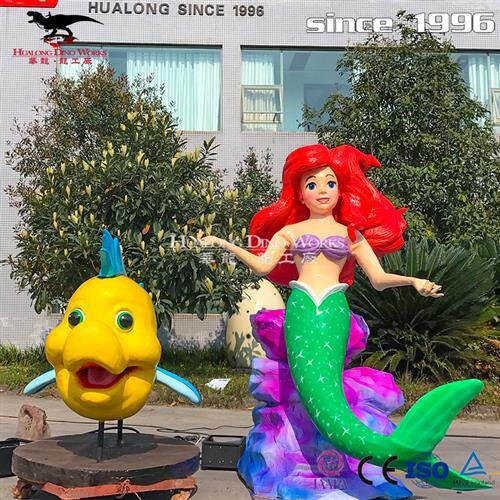 卡通美人鱼摆件微景观装饰工艺品儿童乐园商场美陈摆件五一节庆