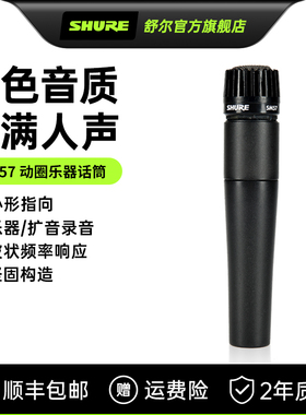 Shure舒尔 SM57专业乐器录音动圈话筒吉他军鼓贝司音箱舞台麦克风