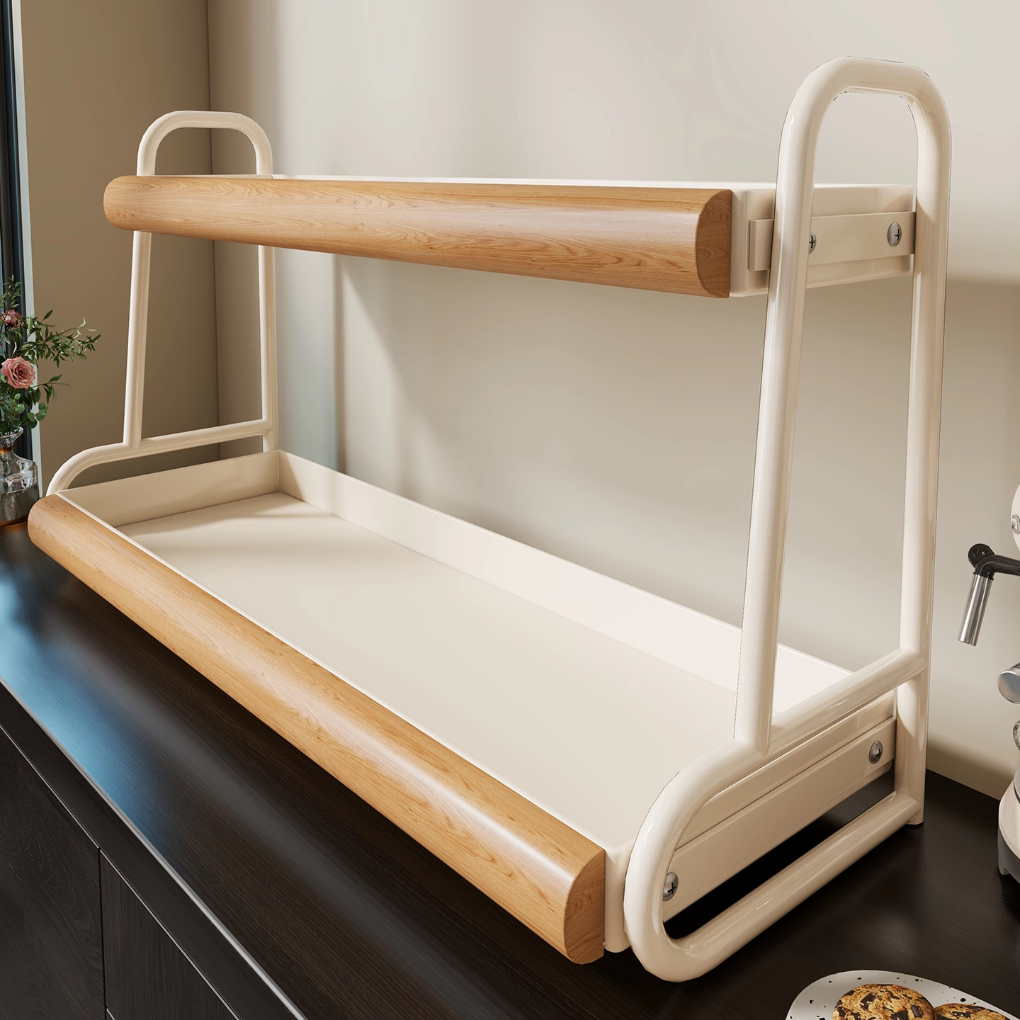 杯子收纳置物架家用水杯咖啡杯双层沥水杯架吧台餐桌茶杯整理架子